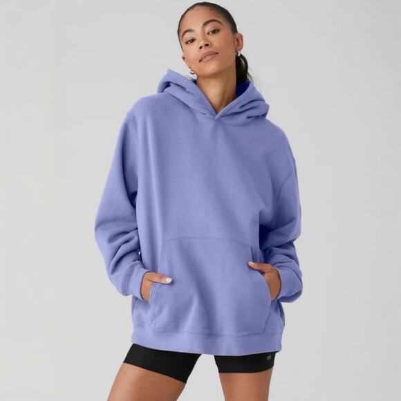 Alo Yoga Renown Heavy Weight Hoodie Sweatshirt in Infinity Blue Size XL - Picture 1 of 7